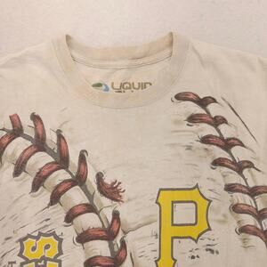 Liquid Blue Pittsburgh Pirates Baseball Crew Neck Shirt Mens Size M White